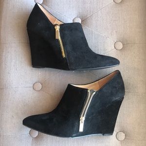 Jessica Simpson Velvet Wedge Heels